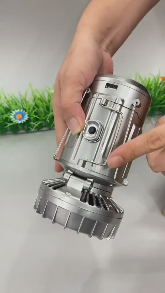 Luz de Emergencia 3 en uno (Cargador, luz, y ventilador)